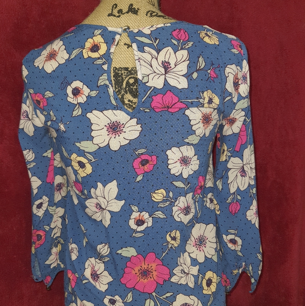 Eyeshadow Floral Blue Blouse XS - Picture 2 of 3